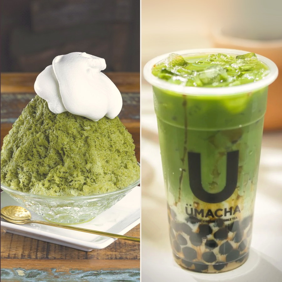 Kakigori and an iced matcha boba from Umacha